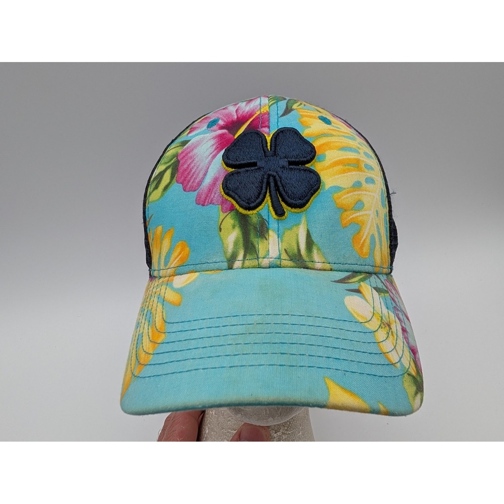 Black Clover Live Lucky Tropical Floral Mesh Snapback Trucker Hat Navy Blue